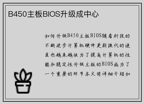 B450主板BIOS升级成中心